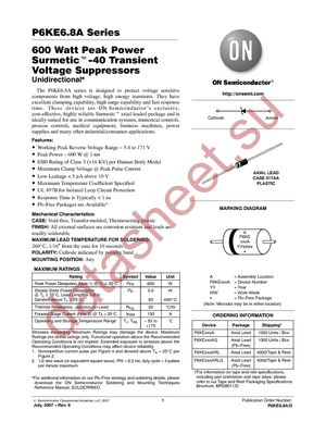 P6KE10ARLG datasheet  